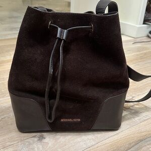 Michael Kors Dark Brown Suede Purse with Pouch